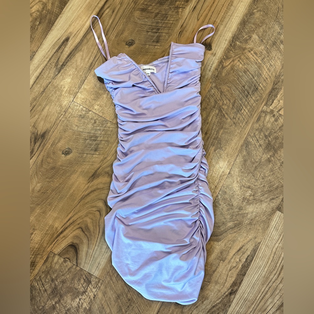 Superdown mini ruffed dress in lavender